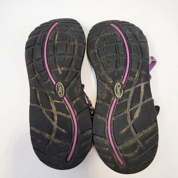 Chaco ZX2 Cloud Purple Geometric Print Sandal Women Size 9 Double Strap Toe Loop - Picture 9 of 9